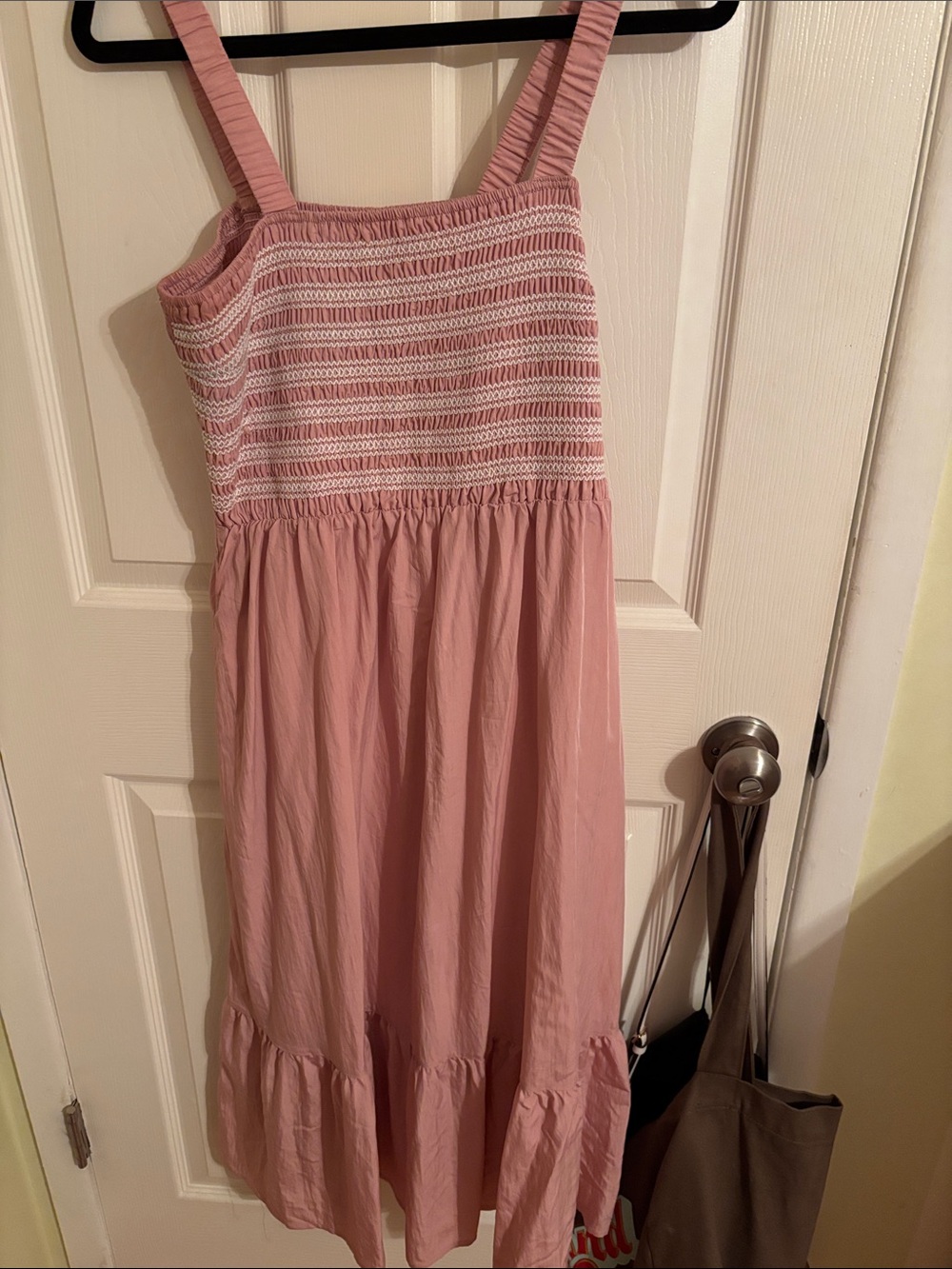 Pink Smocked Sundress with Ruffle Hem